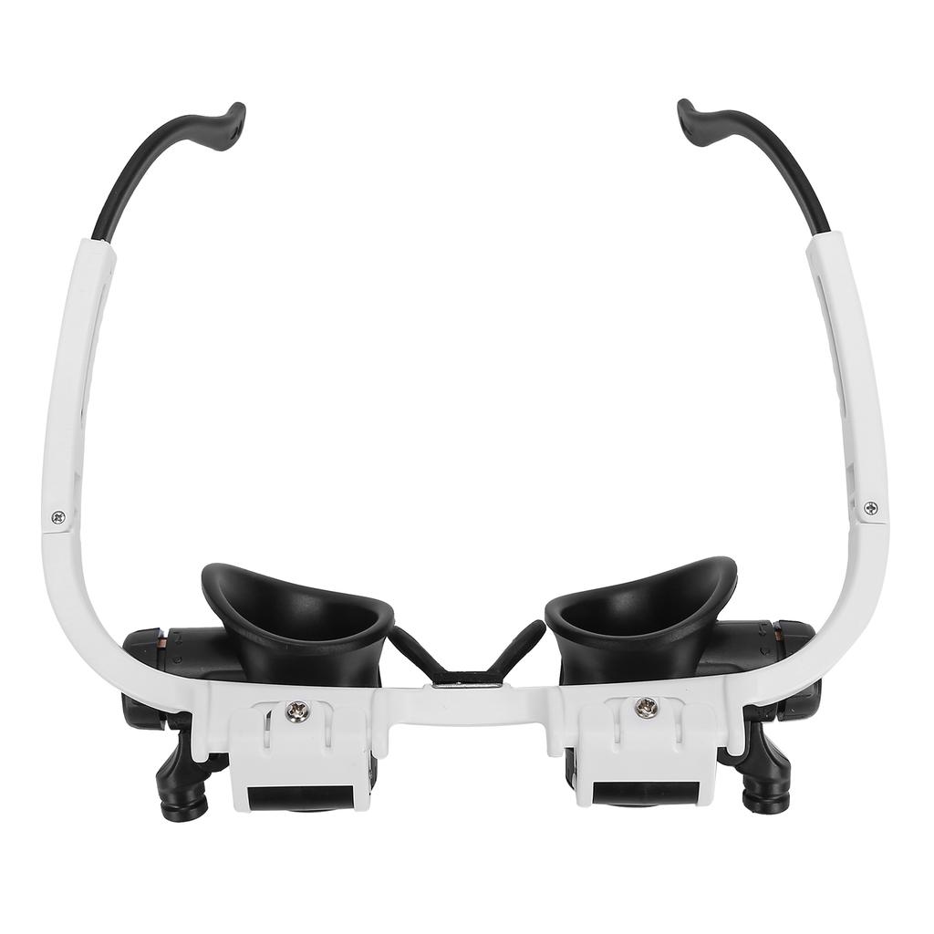 Headband Magnifier Glasses Hands Free LED Light Head Loupe for Jeweler Repair Reading
