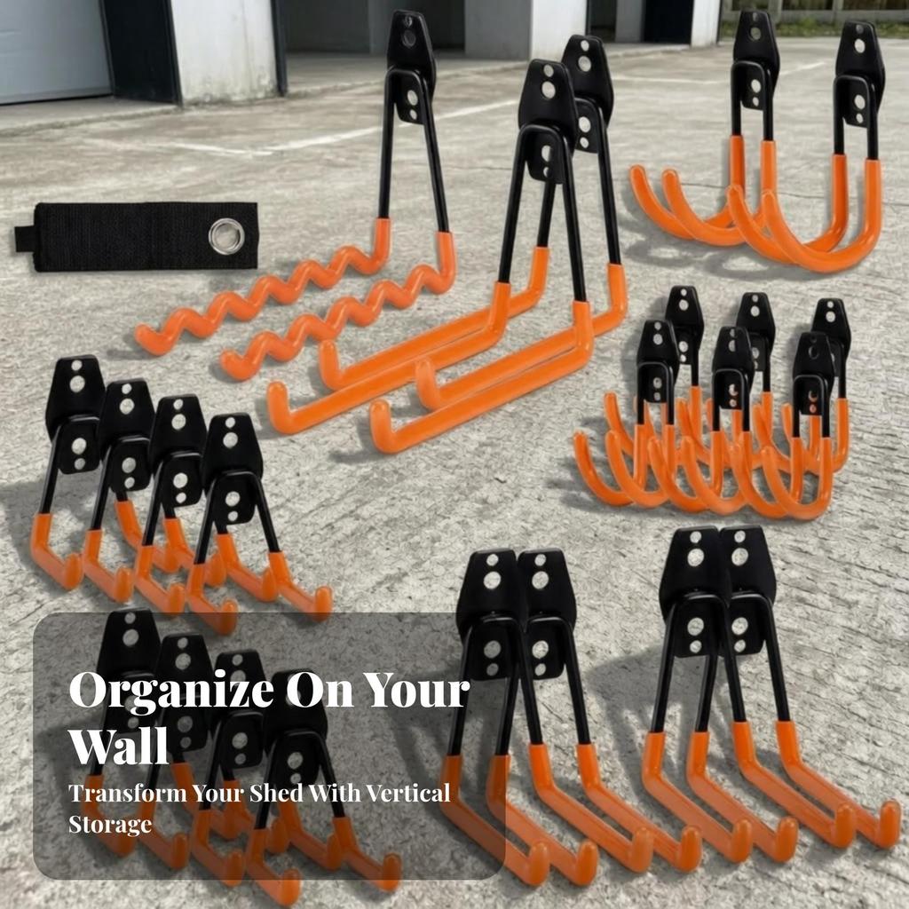 24 Pieces Steel Tool Hooks Long-Lasting for Workshop, Gardeners