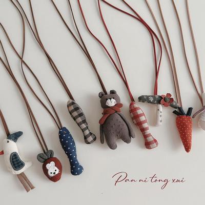 Children's Cute Animal Pendant Necklace - Cartoon Rabbit & Bear Ornament
