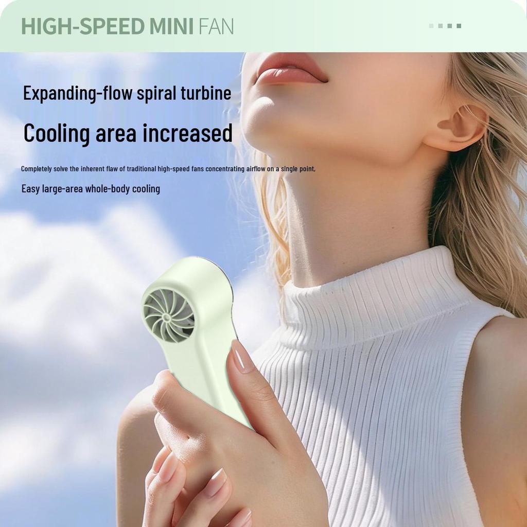 T76 Turbo Handheld Fan: USB Rechargeable, 199 Speeds, Portable Cooling with Ice Pack