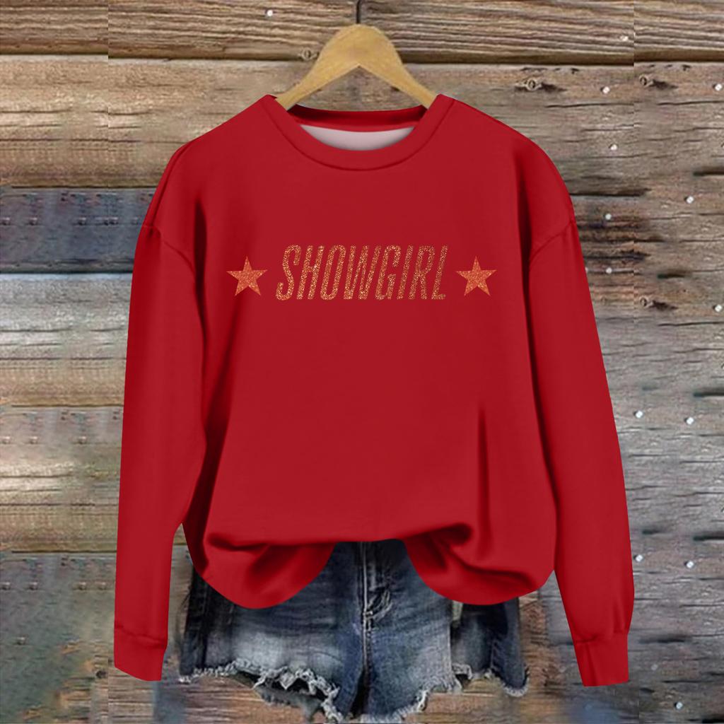 Women's Fashion Casual Long Sleeve Christmas Printed Neck Top