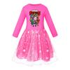 4094 Girls Brawl Stars Print Mesh Rainbow Princess Dress