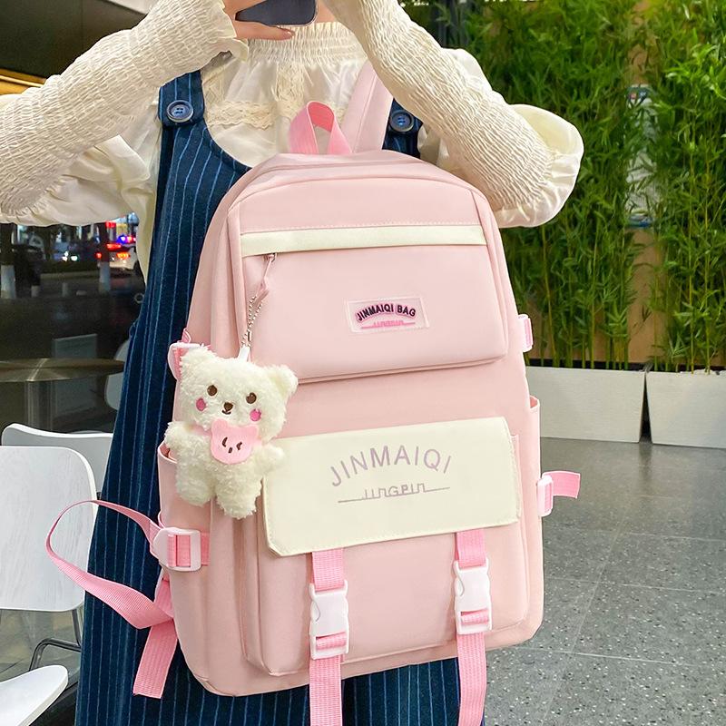 Primary School Girl Junior High School Student Cute Color Blocking Backpack High School Student College Student Backpack