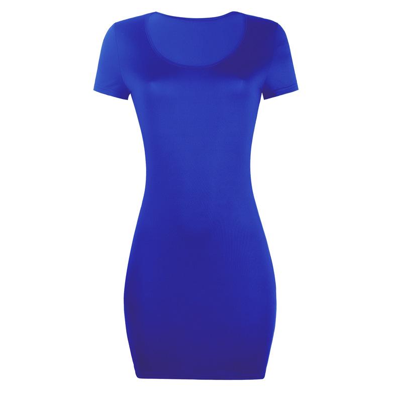 BITCED Sexy Wrap Hip Solid Colour Short Sleeve Dresses for Women