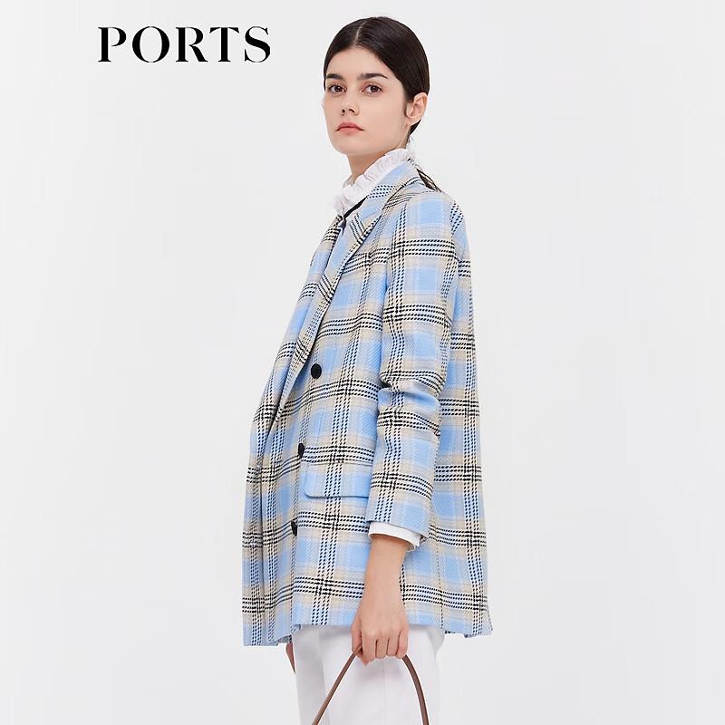 PORTS Women's Plaid Long-Sleeve Short Jacket