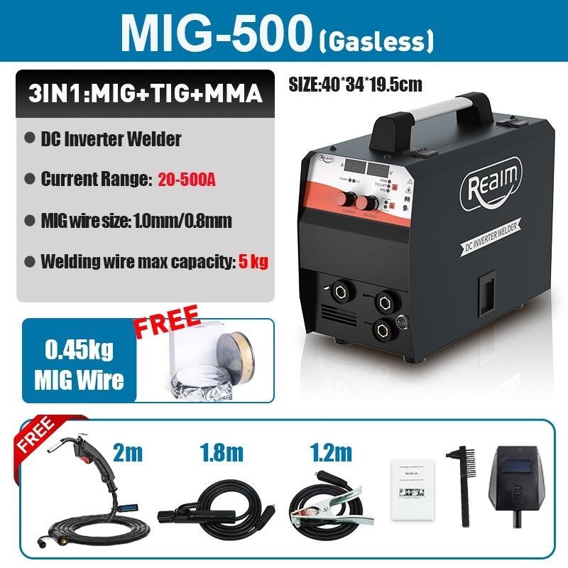 Hot Welding Machine Inverter Arc Mig400/250/500 3 In1 Gasless Welder Portable
