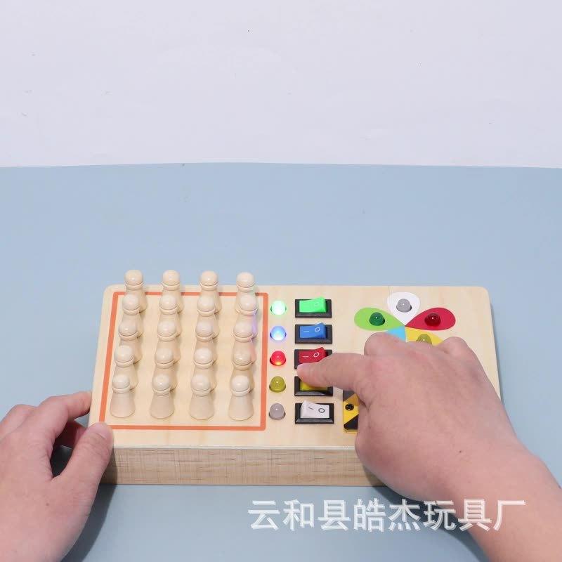 Children's Early Education Wooden Led Light Switch Busy Board Memory Chess Toy Hands-on Wooden Toys