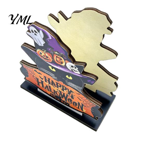 Holiday Party Dining Accessories Halloween Ghost/Cat Wooden Napkin Holder, Cute Paper Towel Decorative Autumn Theme Festive Decor Stand, Freestanding