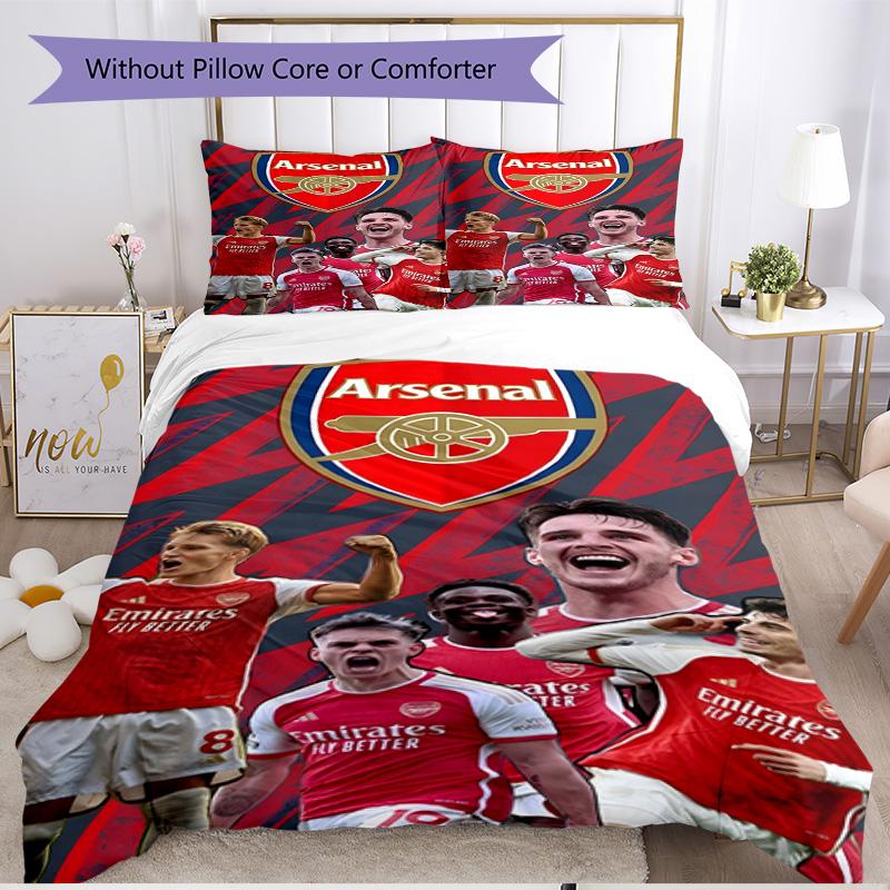 3pcs Duvet Cover Set (1*Duvet Cover + 2*Pillowcase, Without Core), football team.C Print Soft All‑Season Bedding Set, Home Bedroom Decor Gift