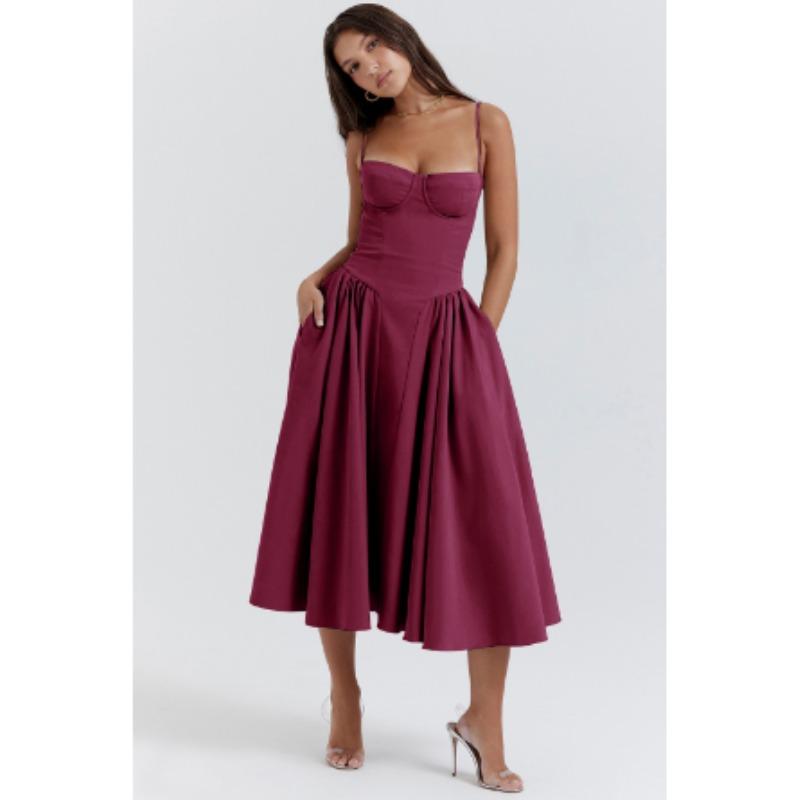 

Летняя юбка амазонки, новое французское винтажное платье макси, женское платье с бретелькой на шее в стиле дофамина XL