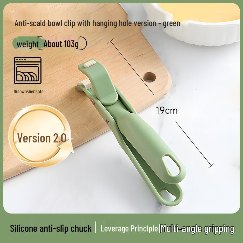 Silicone Anti-Scald Non-Slip Bowl Grip - Heat Insulation Multifunctional Kitchen Clip for Steaming, Plates, and Pots.
