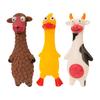 Yousheng Vinyl Dog Toy with Squeaker Cartoon Animal Shapes Pet-safe Chew Toy Dog Plaything for Loneliness Relief Dental Health