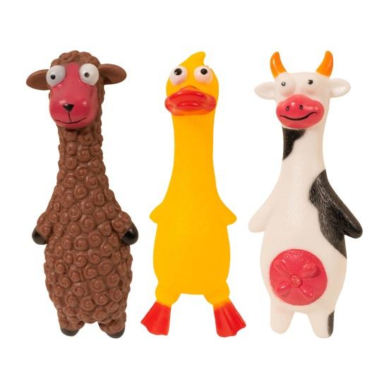 Yousheng Vinyl Dog Toy with Squeaker Cartoon Animal Shapes Pet-safe Chew Toy Dog Plaything for Loneliness Relief Dental Health