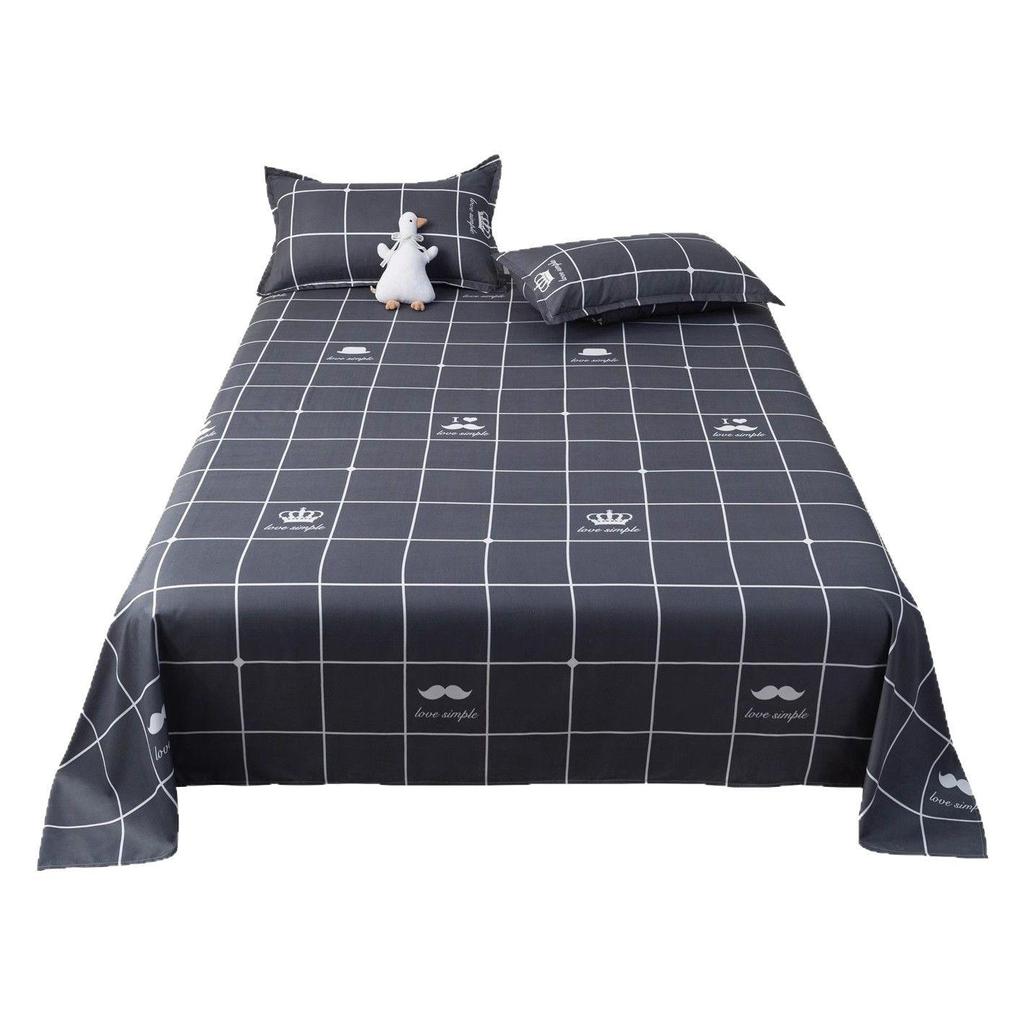 Winter Single Bed Sheet and Quilt Cover Set - 1.5m, Washed Cotton, Includes Pillowcase, Dormitory Style