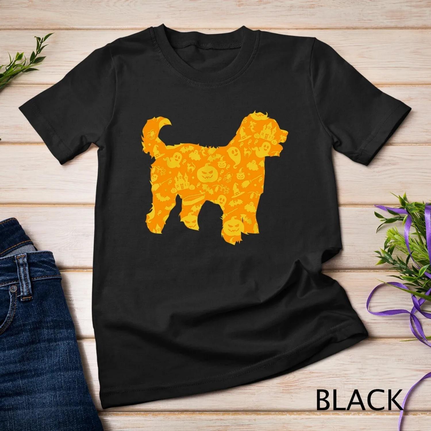 Golden Doodle Dog Halloween Party Pumpkin Pattern T Shirt S