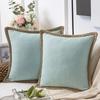 Solid Color Simple Comfortable Linen Striped Sofa Pillowcase Linen Ruffled Nordic Light Luxury Farmhouse Pillow Cushion Cover