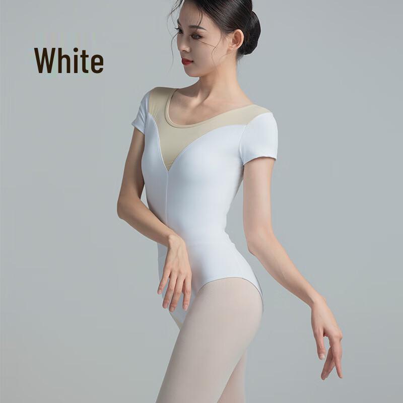 

OEING Women s Short Sleeve Color Block Dance Leotard M