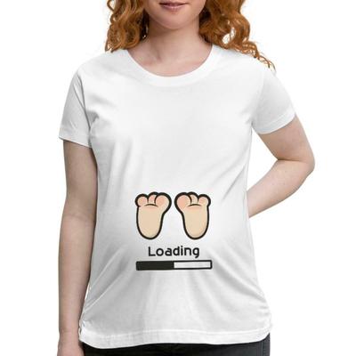 Schwangerschaft Loading Baby Cute Footprints S Umstands-Unisex-T-Shirt