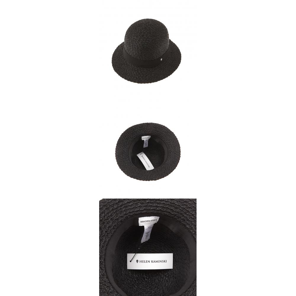 Helen Kaminski Hat51378 Ca Nikki Charcoal Black Ribbon Cloche Bucket Hat