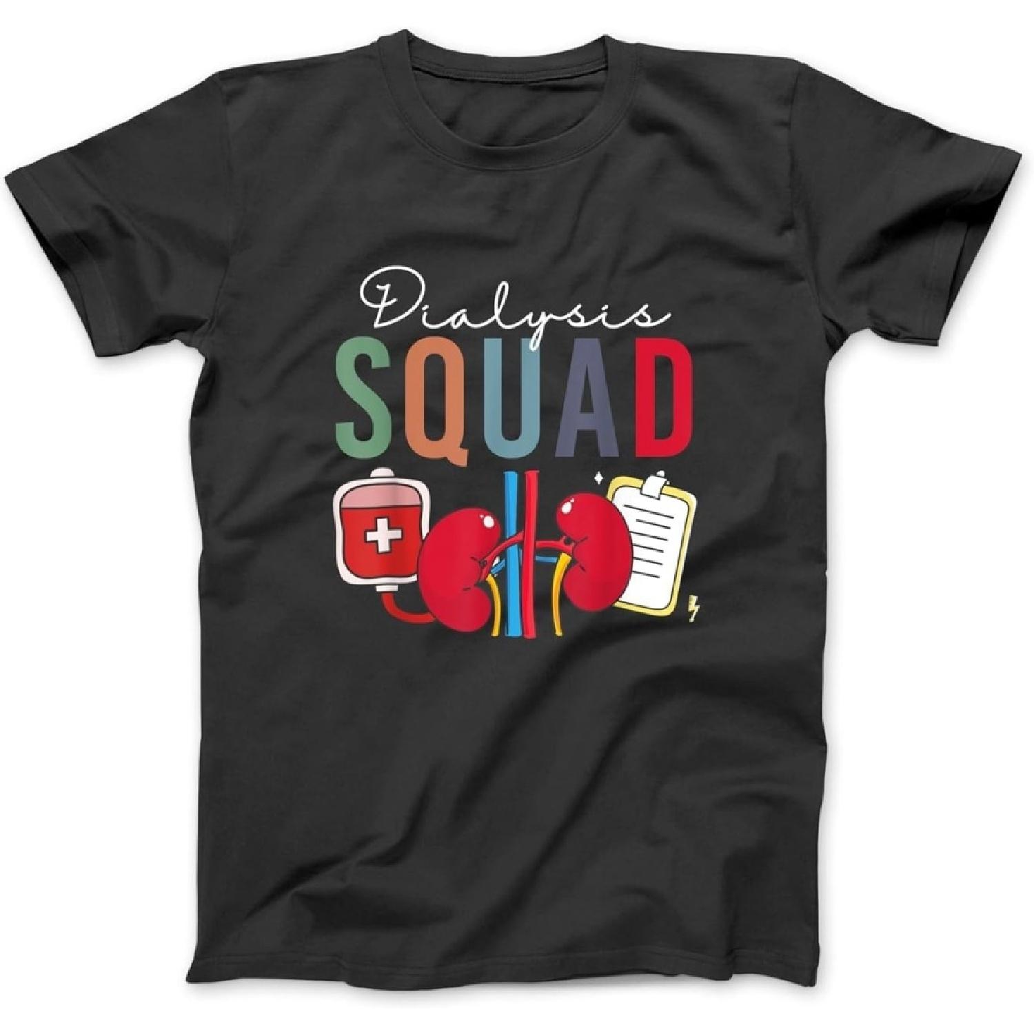Vintage Dialysis Squad Nephrology Dialysis Technician Nurse T-Shirt, Sweatshirt, Hoodie for Men Women Kids Made in Canada Black S