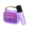 Kids Karaoke Speaker with 2 Mics Colorful Lights Support Noise Reduction BT for Smartphone
