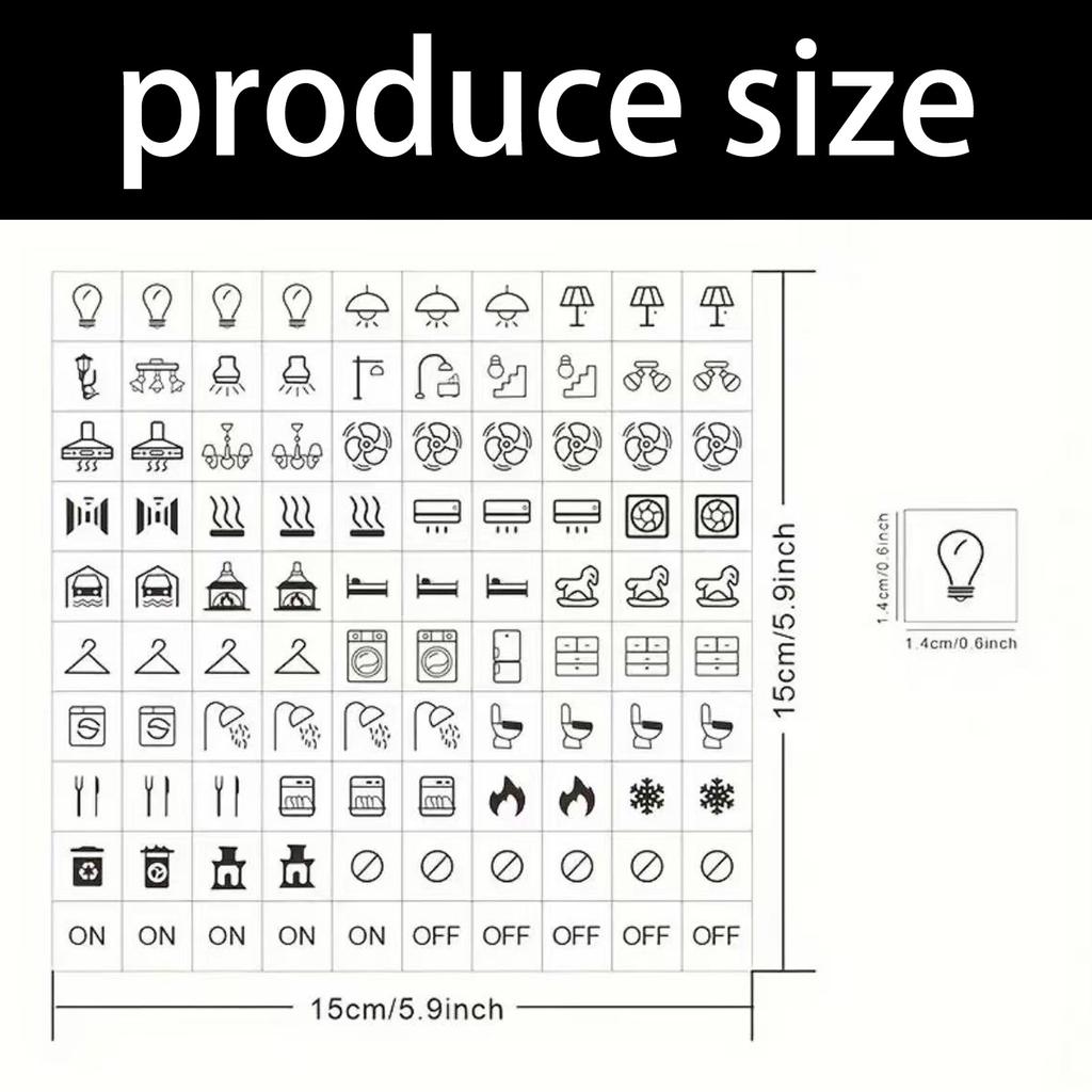 Etiquetas para Painel de Interruptores à Prova d'Água Etiquetas para Interruptores de Luz Autocolante Casa Escritório Escola Negócios Adesivo Decalque para Painel de Interruptores