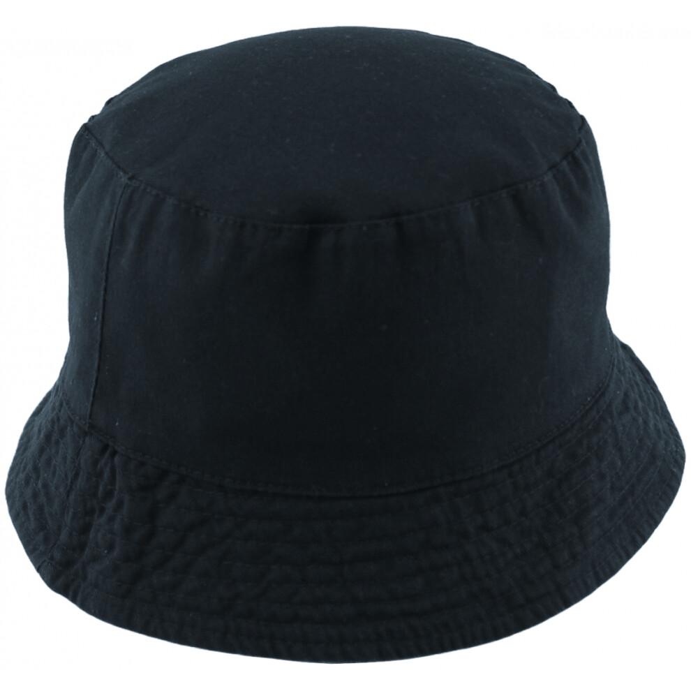 (Navy/Khaki, L) Tom Franks Mens Reversible Cotton Bucket Sun Hat