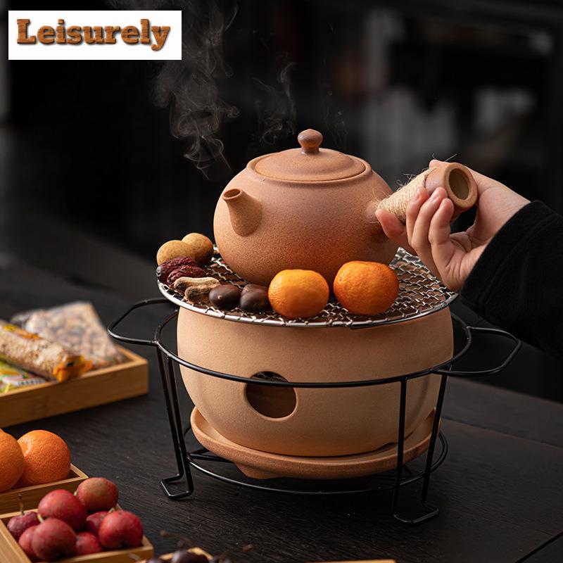 ვინტაჟური კერამიკის თიხის ნახშირის ღუმელი, უხეში კერამიკის გამათბობელი, ჩაის ცეცხლი, ჩაის ღუმელი, ჯანმრთელობისთვის წყლის ადუღების ქვაბი, ქვაბი ნახშირის ღუმელისთვის