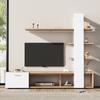 Woonkamerkast, Woonkamermeubelset 180 x 33,5 x 151,5 cm, Geschikt voor TV's onder 60 inch, Moderne Eiken Wit TV-meubel, TV Wandmeubel Set