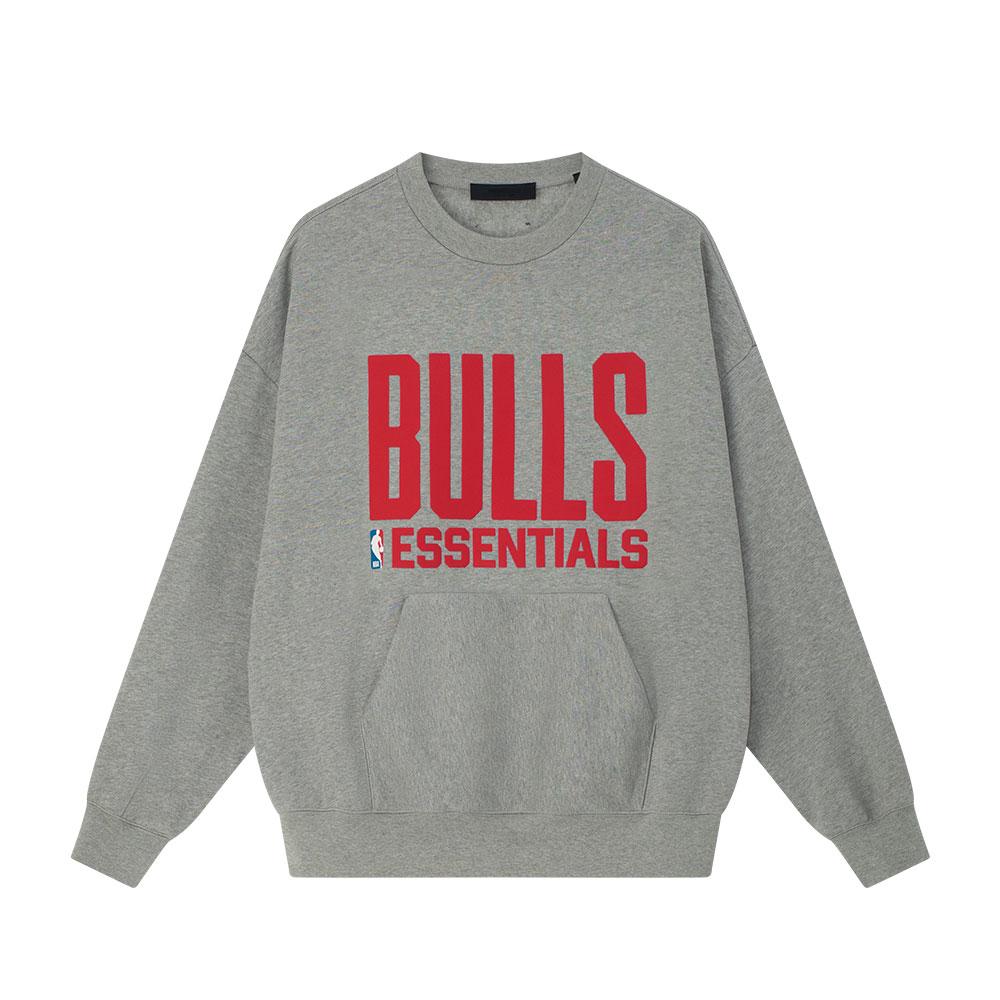 Fear of God Essentials x NBA Bulls Sports Fit Crewneck Concrete Heather Men Tops Grey 192NB256506F