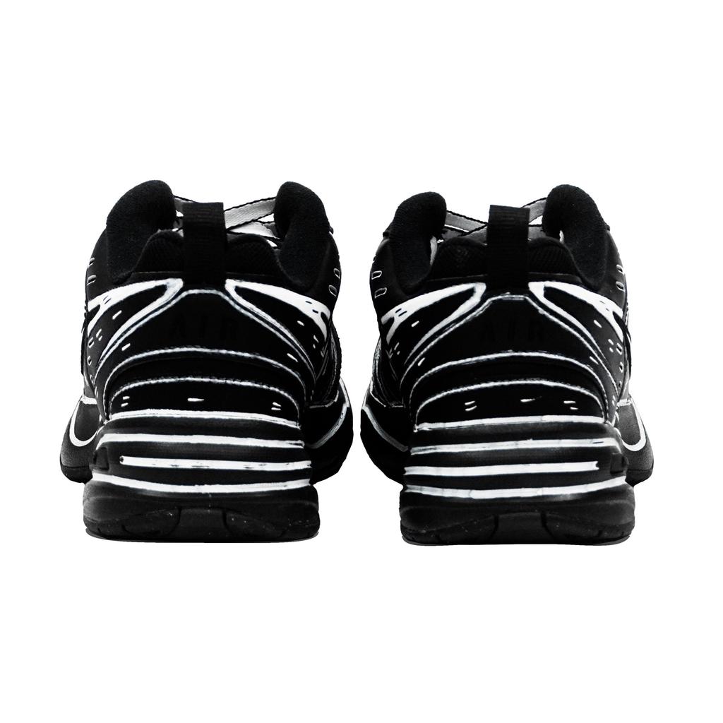 Nike Air Monarch 4 Rezistent la abraziune Pantofi sport joasă platformă Chunky Unisex Negru Alb 415445-001(Team14-S-Box)