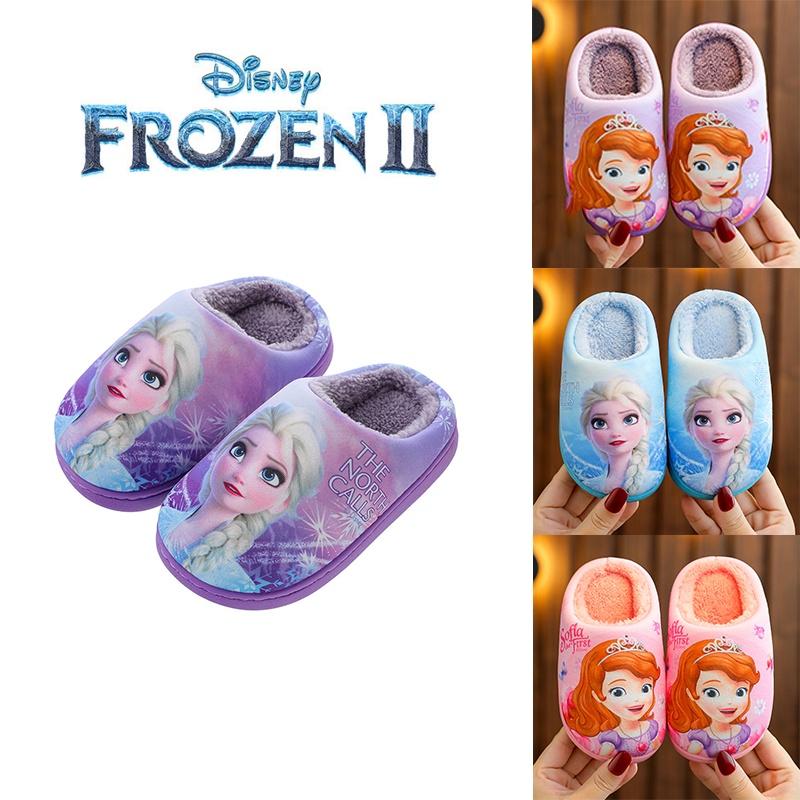 Elsa Sofia Frozen Princess Cotton Slippers Girl Parentchild Warm Shoes Baby