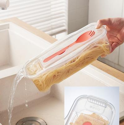 Mikrodalga Makarna Pişirici Süzgeçli Isıya Dayanıklı Makarna Buharlayıcı Kapaklı Spagetti Erişte Pişirme Kutusu Mutfak Aksesuarları