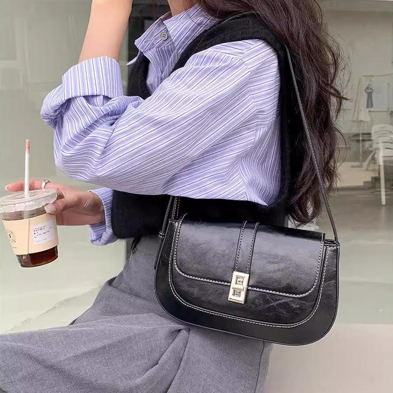 New shoulder bag women's versatile retro handbag to work commuter saddle bag women's niche style underarm bag