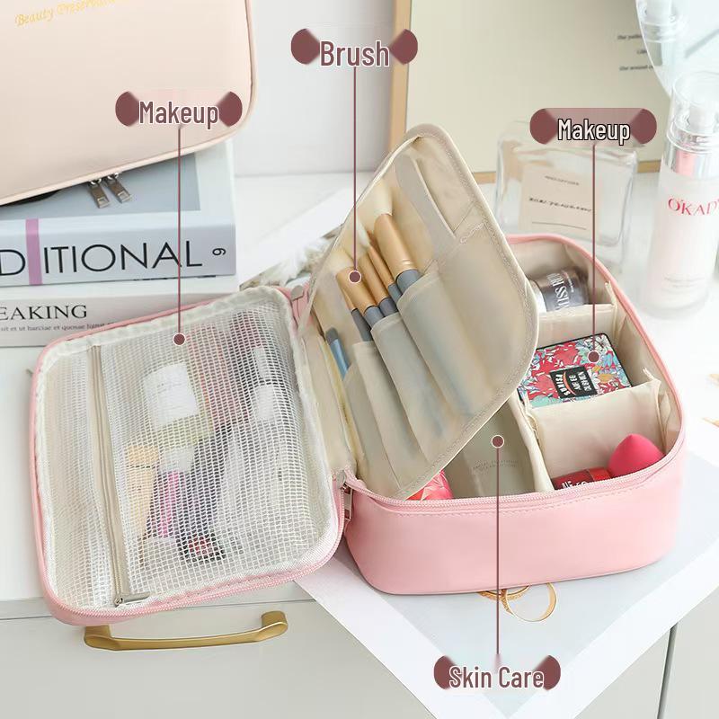 Geantă Cosmetică Multifuncțională de Lux – Capacitate Mare, Design Elegant, Divizibilă Liber, Perfectă pentru Călătorii