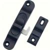 Black Heavy-Duty Folding Trackless Screen Door Lock - Heavy-Duty Anti-Mosquito Safety Hook Latch, Keyless Entry/Exit Lock