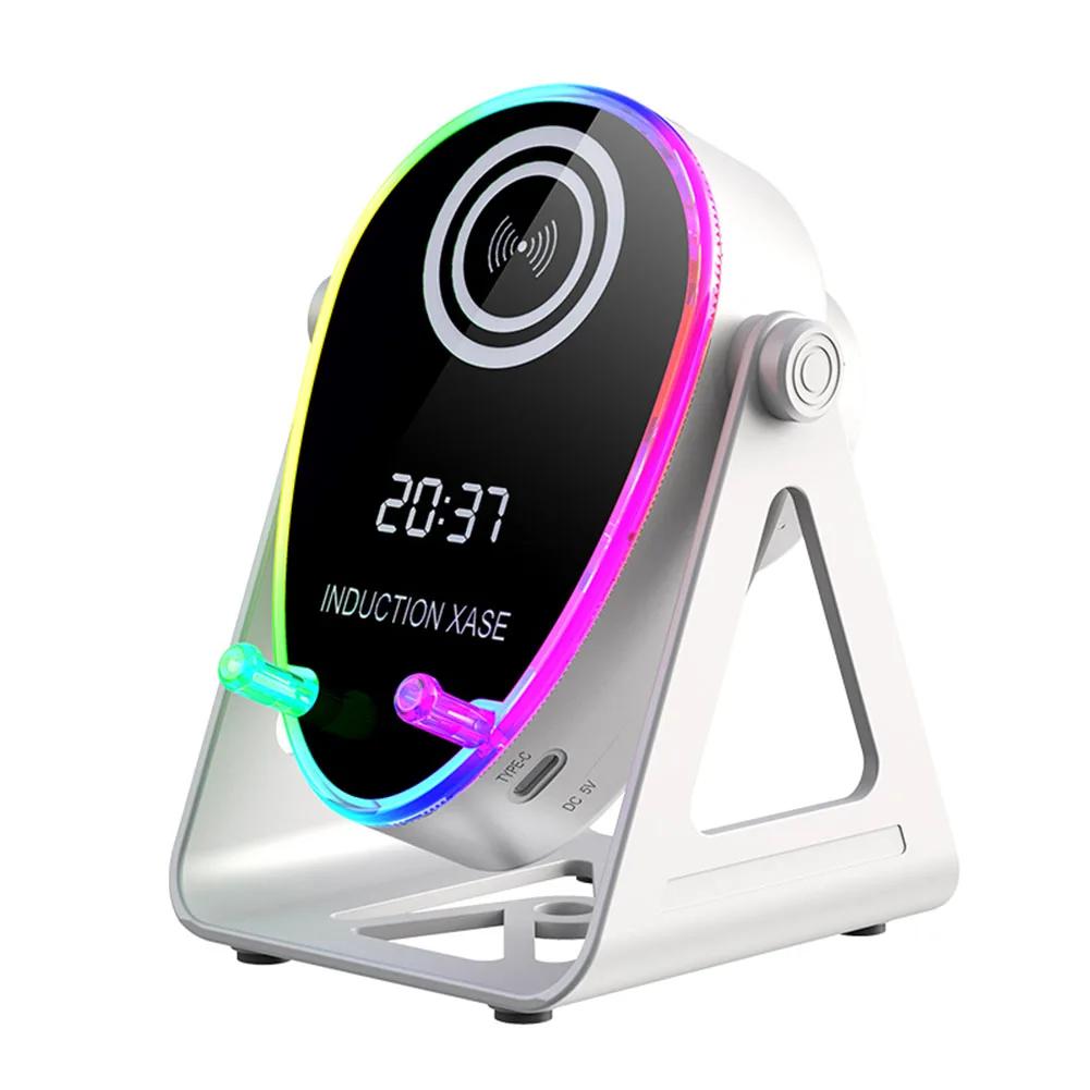 

Wireless Inductive/BT Speaker Stand 360° Stereo Sound 15W Fast Charging Bracket Speaker/phone Charging Holder Accessories білий