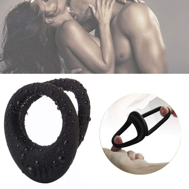 2-in-1 Silicone Cock Ring Harder Erection Penis Ring Ejaculation Delay Sex Toy for Men and Couples