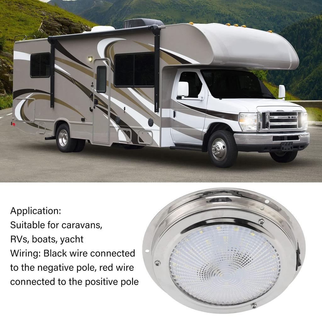 LED Surface Mount Dome Marine Ceiling Dome 42 IP65 Waterproof Interior Cabin Light for and Yachts Light, 5.5-inch Light, LEDs, Caravans, RVs, Boats,