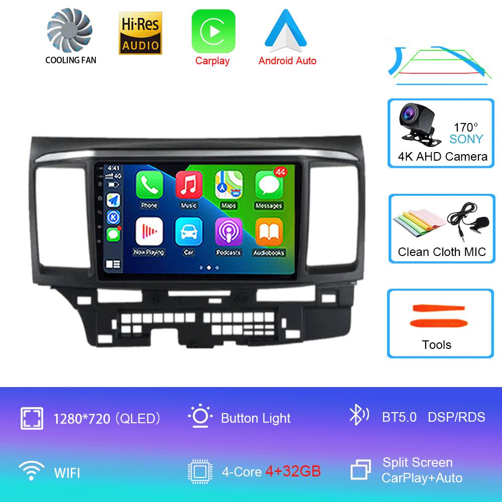 9Inch Android 14 For MITSUBISHI LANCER  10 X 2008 2009 2010 2011 - 2016 Car Radio Stereo Audio GPS Player Carplay Auto Screen