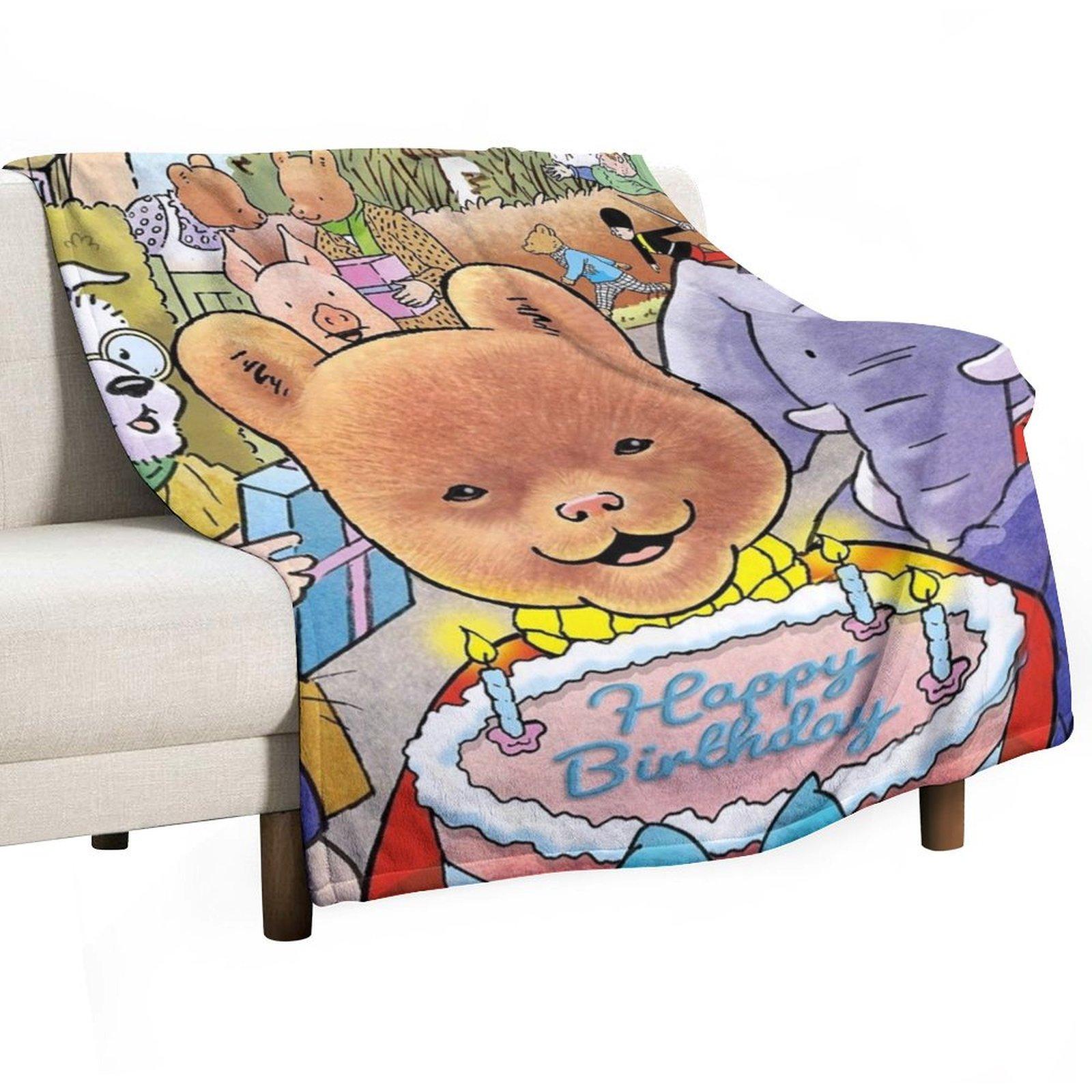 Rupert Bear Annuals Throw Blanket sofa bed Personalized Gift warm for winter Vintage Blankets 30x40in