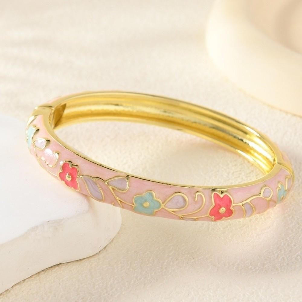 Zinc Zinc Zinc Alloy Enamel Bracelet Ethnic Dropped Glaze Bracelet Chinese Cloisonne Bangle  Traditional