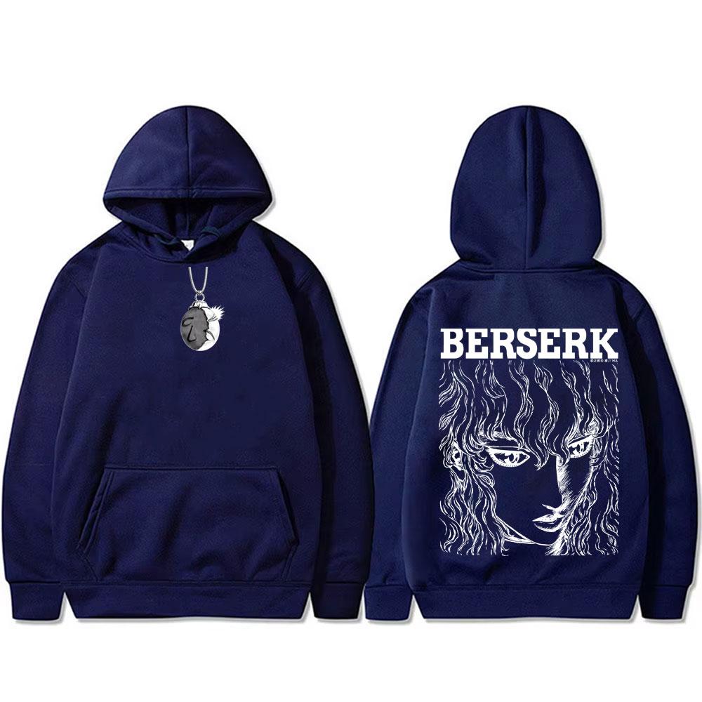 Felpa con cappuccio Anime Berserk Griffith Felpa Retro Manga Skull Knight Gatsu Zodd Guts Uomo Moda Felpe Oversize