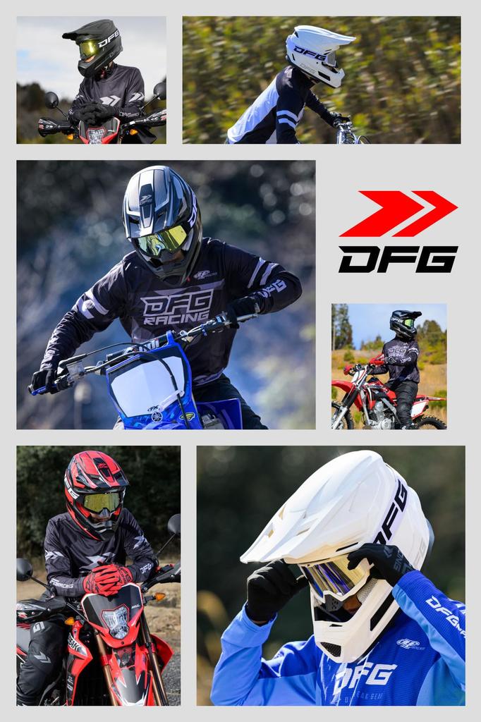 Dirtfreak DFG Ace for Forest Fun Sport MFJ Intercom Glasses G4745 Helmet, White, XL, Off-Road, Roads, Trails, Touring, Street, Motocross, Enduro,