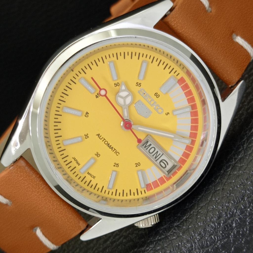 JAPAN VINTAGE REFURBISHED SEIKO 5 AUTOMATIC 6309A MENS YELLOW WATCH A441145-4 Sk-a441145