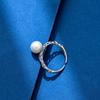 JDE Women's 6mm Genuine Pearl Ring, Adjustable, One Size Fits Most, Hypoallergenic, 925 Sterling Silver, Made In Japan (White Gold)