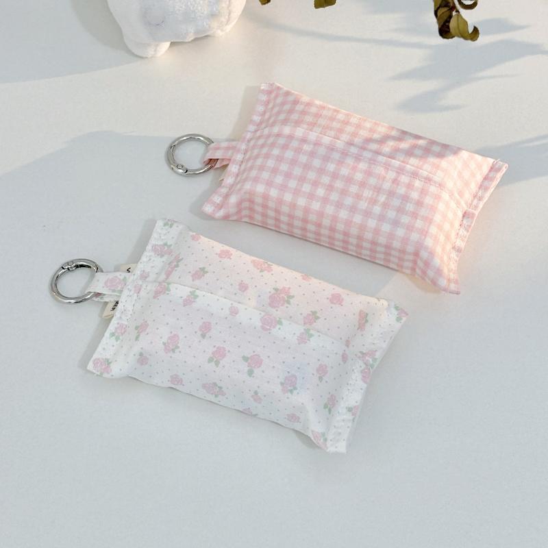 Korean Cute Polka Dot Handmade Lace Mini Tissue Bag High Appearance Portable For Out Storage Hanging Bag