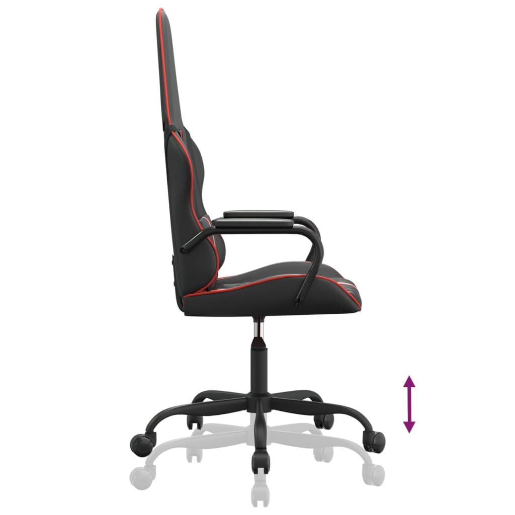 Gaming Chair Black and Red Synthetic Leather