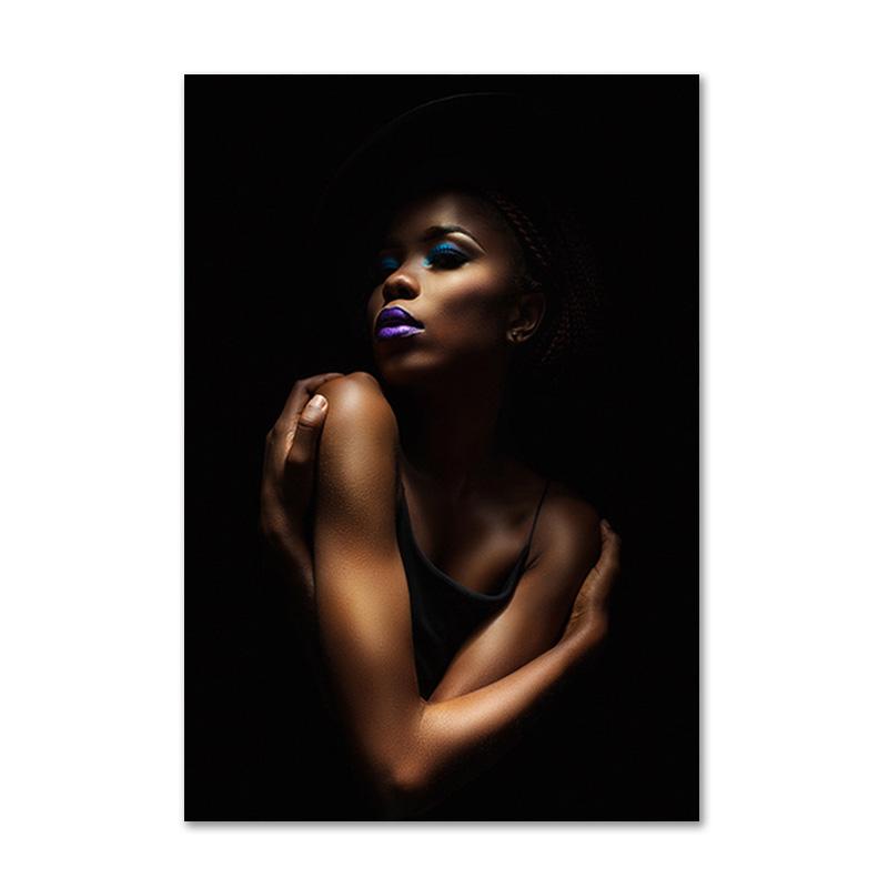 Schwarz und Gold afrikanische Kunst Poster drucken Frau Leinwand Malerei Wand Kunst Cuadros skandinavische Dekoration Home Bild Wohnzimmer