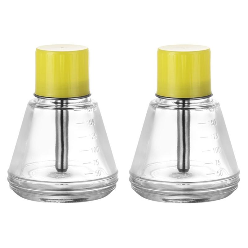 

2pcs Professional Manicure Glass Bottle Set Non Drip Press System Practical Glass for Nail Salon Use 1